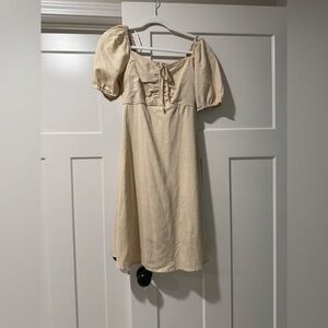Joyce Beige Smocked dress